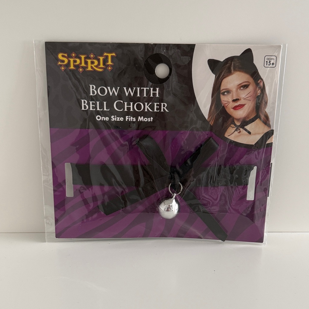 Spirit Black Choker With Bell And Bow